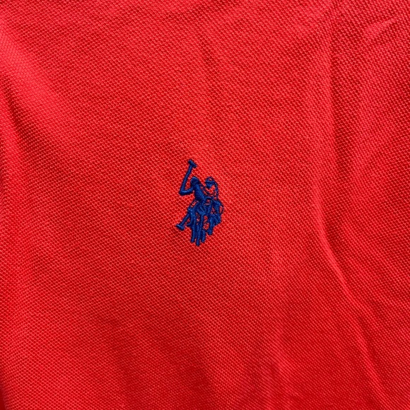 NWT Men’s Size Large U.S. POLO ASSN Short-sleeve Polo Shirt Logo Embroidered Red - Picture 8 of 13
